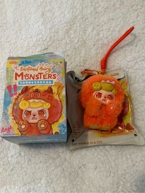 JOTOYS Emotional Hairy Monsters Series Anger Orange Blind Box Plush Figure Toy